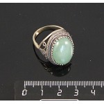 Кольцо с авантюрином зеленым, овал 18х13 мм