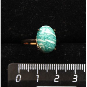 Кольцо c амазонитом,  овал 14х10мм