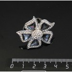 Кольцо с перламутром темным "цветочек" 34*34мм