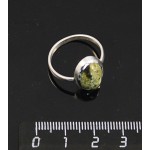 C925 Кольцо со змеевиком (нат. баженовский), овал 14х10мм