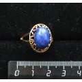 Кольцо c лазуритом синим, греческое, 14х10мм