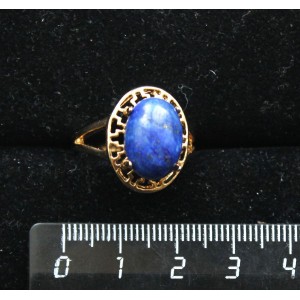 Кольцо c лазуритом синим, греческое, 14х10мм