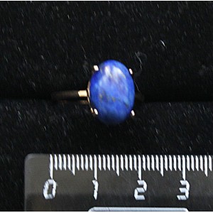 Кольцо c лазуритои синим,  овал 14х10мм