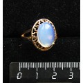 Кольцо c опалом (иск.), греческое, 14х10мм