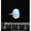 Кольцо c опалом (иск.),  овал 14х10мм