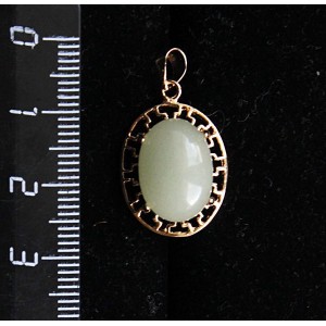 Кулон из авантюрина зеленого,  "греческий", 14х10мм