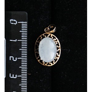 Кулон из кварца тонированного, цвет аквамарин,  "греческий", 14х10мм