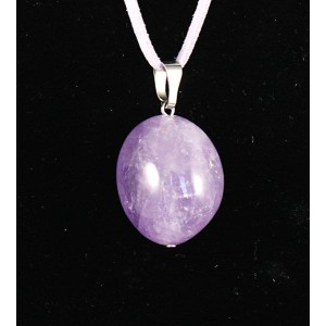 Кулон из аметиста светлого, галтовка 30х25х22мм