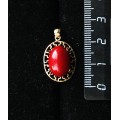 Кулон из коралла красного (иск.),  "греческий", 14х10мм