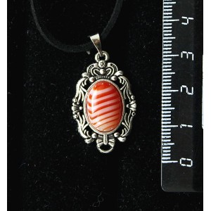 Кулон из cердолика полосатого, "принцесса", овал 14х10мм