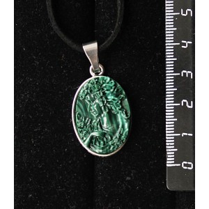 Кулон из крафтовой смолы, цвет темно-зеленый, простой овал 25х18мм