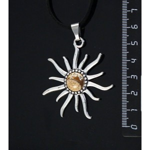 Кулон из яшмы песочной "солнышко", круг 12мм