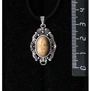 Кулон из яшмы песочной, "принцесса", овал 14х10мм