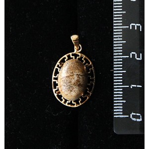 Кулон из яшмы песочной,  "греческий", 14х10мм