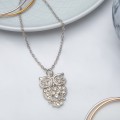Кулон "Сова" ажурная, цвет белый, цвет серебристый, 45см