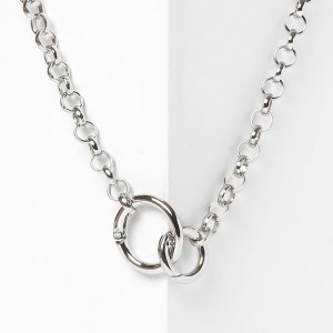 Кулон "Цепь" бесконечное сплетение, цвет чернёное серебро