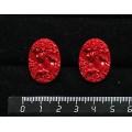 Крафтовая смола, цвет красный, кабошон "камея", овал 18*25*4мм
