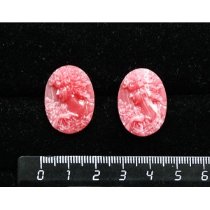 Крафтовая смола, цвет розовый, кабошон "камея", овал 18*25*4мм