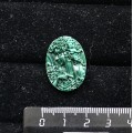 Крафтовая смола, цвет темно-зеленый, кабошон "камея", овал 18*25*4мм