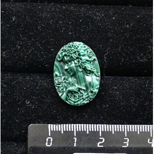 Крафтовая смола, цвет темно-зеленый, кабошон "камея", овал 18*25*4мм