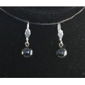 Серьги из агата черного, шарик 10мм, огранка