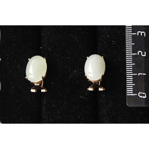 Серьги из авантюрина зеленого, овал 14х10мм, замок гвоздик+лапка