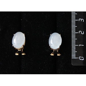 Серьги из кварца тонированного, цвет аквамарин, овал 14х10мм, замок гвоздик+лапка