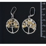 Серьги "Дерево счастья" с цитрином 28*35мм