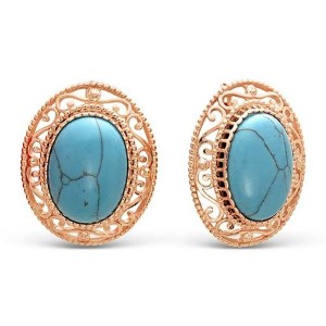 C925 Серьги 11,4г бирюза синт. позолота