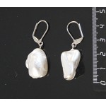 Серьги из жемчуга-майорки под барокко, цвет белый