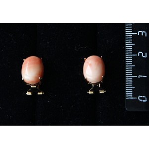 Серьги из коралла оранжевого (иск.), овал 14х10мм, замок гвоздик+лапка