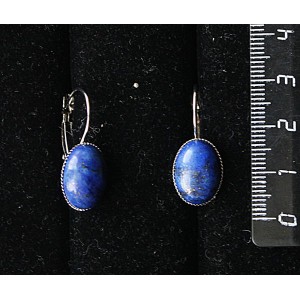 Cерьги из лазурита синего, овал 14х10мм, замок петелька