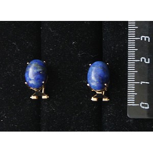 Серьги из лазурита синего, овал 14х10мм, замок гвоздик+лапка