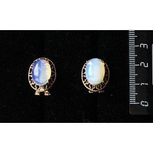 Серьги из опала (иск.), "греческие", 14х10мм, замок гвоздик+лапка