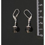 Серьги из раухтопаза, шапочка "ромашка", шарик 10мм, огранка