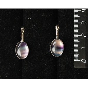 Cерьги из флюорита, овал 14х10мм, замок петелька