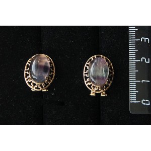 Серьги из флюорита, "греческие", 14х10мм, замок гвоздик+лапка
