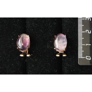 Серьги из флюорита, овал 14х10мм, замок гвоздик+лапка