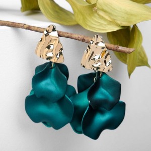 Серьги ассорти "Ветер" мятые треугольники, цвет зелёно-золотой Серьги ассорти "Ветер" мятые треугольники, цвет зелёно-золотой