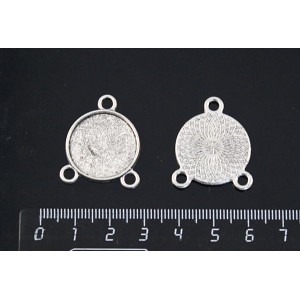 Основа для кулона, коннектор 3 петли, сеттинг круг 20 мм