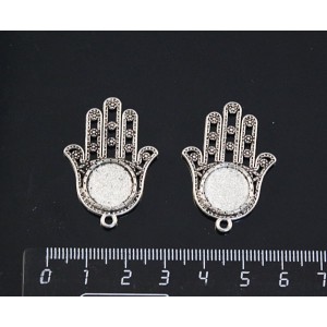 Основа для кулона двусторонняя "хамса", сеттинг круг 12 мм