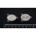 Основа для кулона, коннектор 3 петли, сеттинг овал 25х18мм