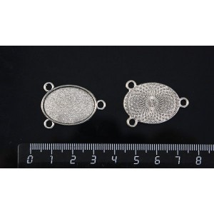 Основа для кулона, коннектор 3 петли, сеттинг овал 25х18мм