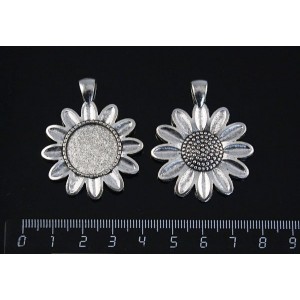 Основа для кулона двустороннняя "маргаритка", сеттинг круг 18мм