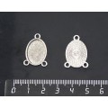 Основа для кулона, коннектор 3 петли, сеттинг овал 18х13мм