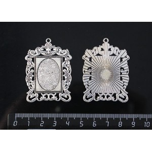 Основа для кулона "портрет" 48х35мм, сеттинг овал 25х18мм
