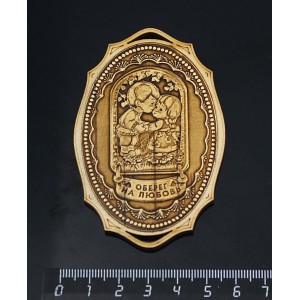 Магнит овал береста "Оберег на любовь"