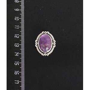 Брошь из аметиста, "4 лилии", овал 18х13мм