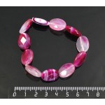 Браслет из агата малинового (тонировка), огранка, плоские овалы 18х13мм