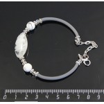 Браслет на струнке из каулита и белого муранского стекла